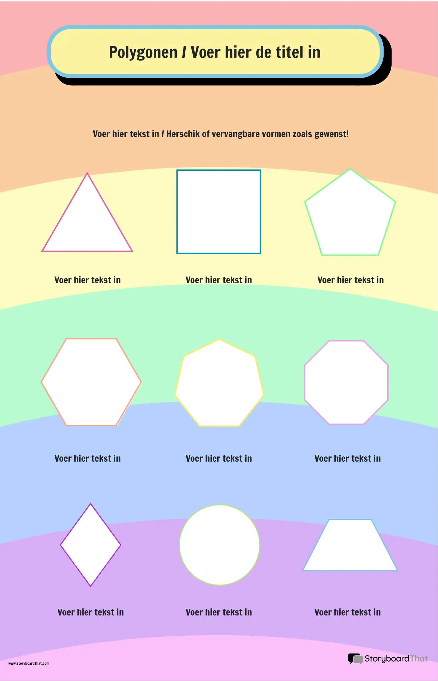 2d-vormenposter Met Pastelthema Storyboard By Nl-examples