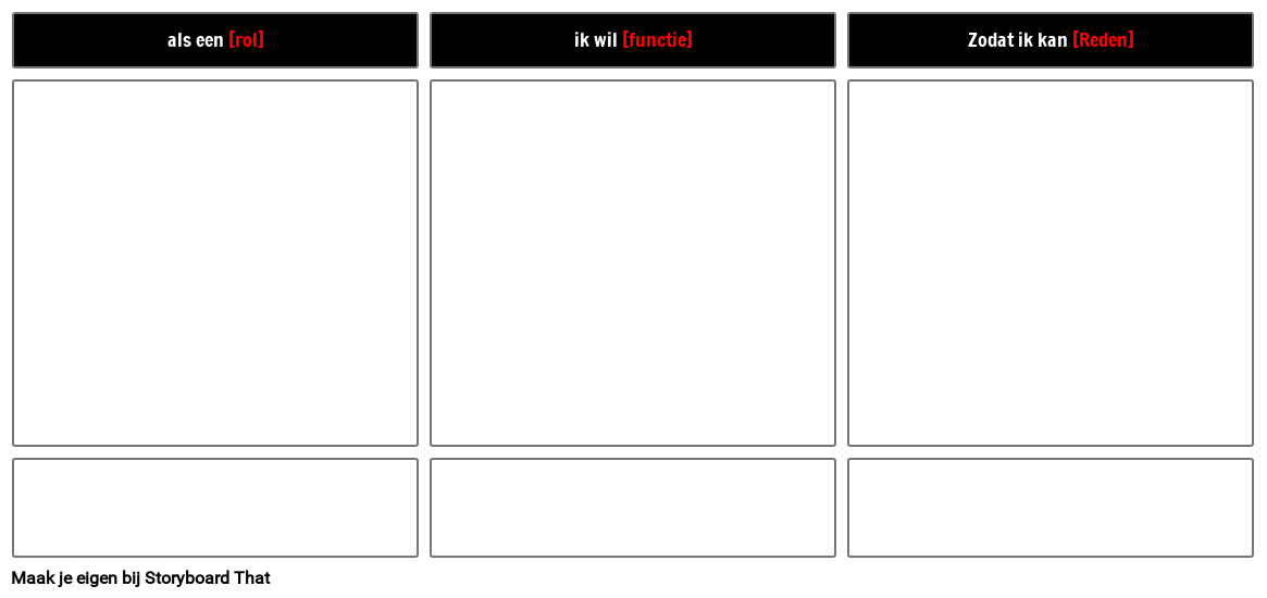 agile user story-sjabloon Storyboard by nl-examples