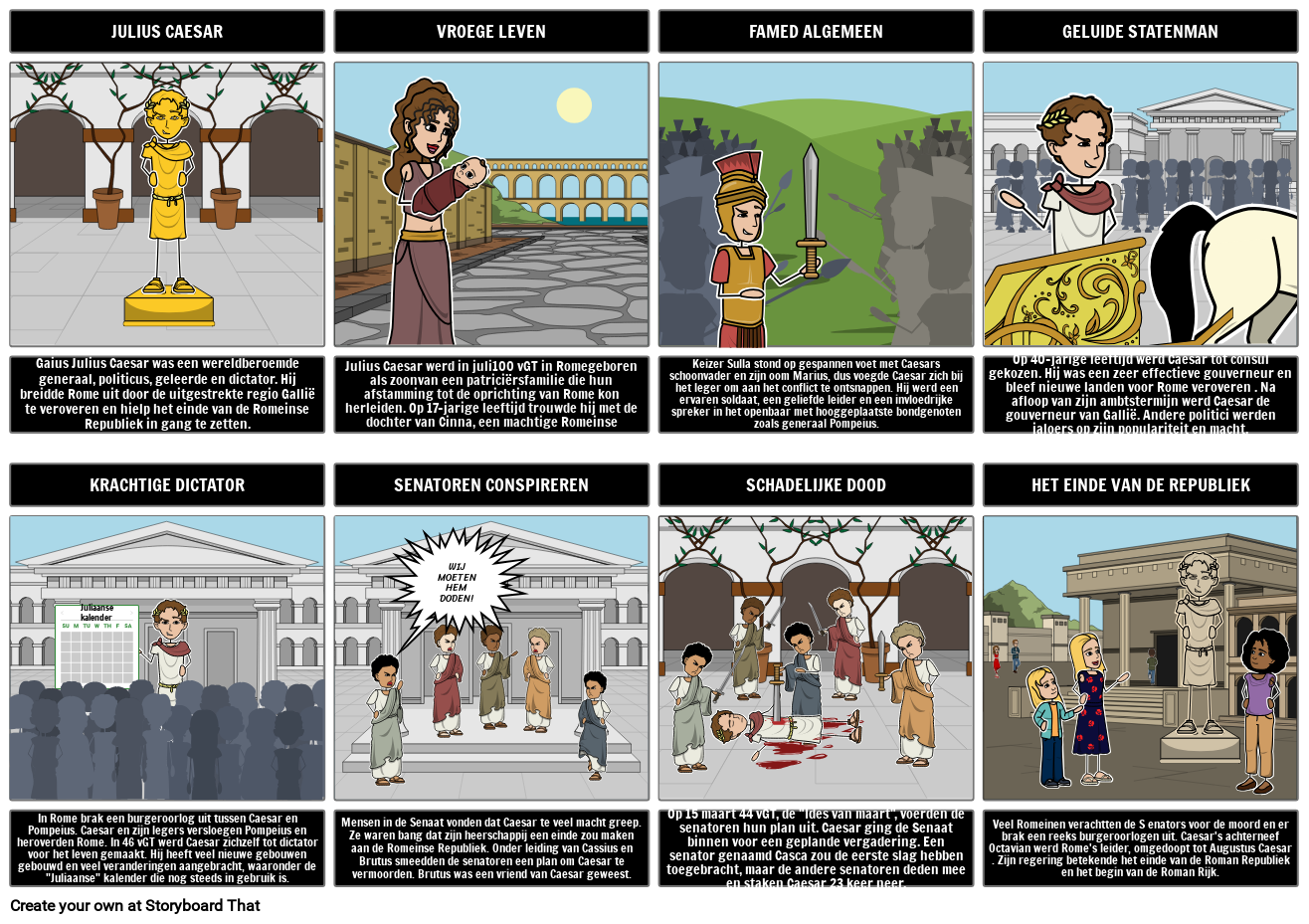 Voorbeeld Verhaal uit het Oude Rome Storyboard, image size:1316x929