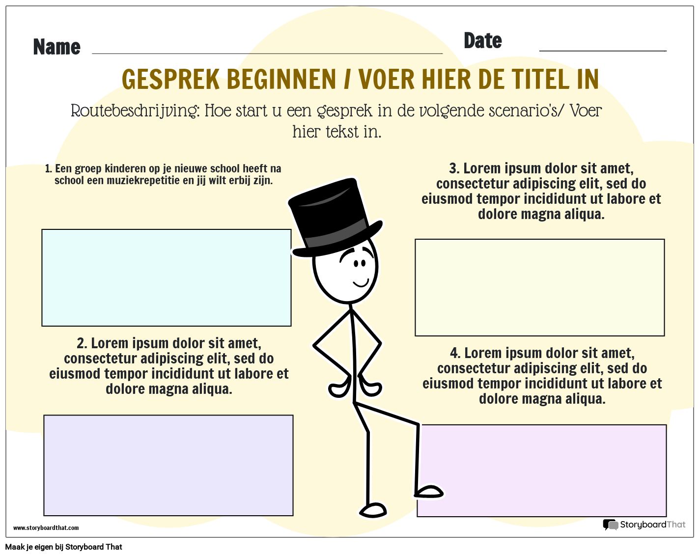 Een gesprek aangaan Storyboard por nl-examples
