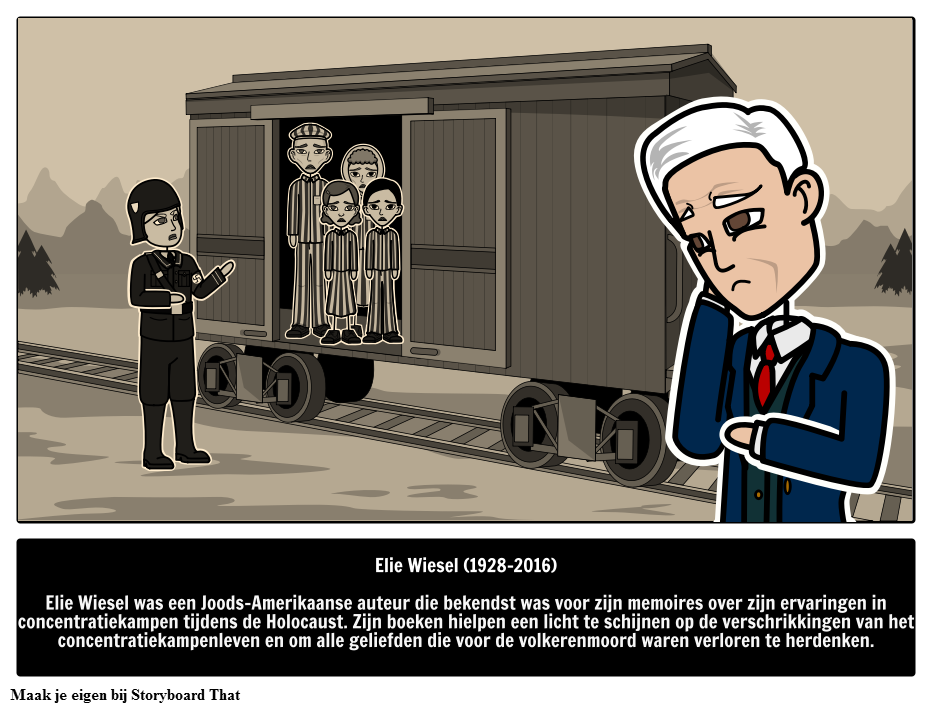 Wie was Elie Wiesel? Storyboard por nl-examples