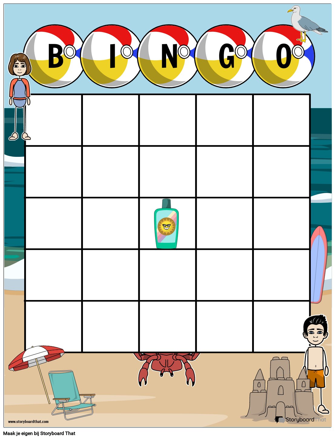 Fun Beach Aangepaste Bingo Storyboard by nl-examples