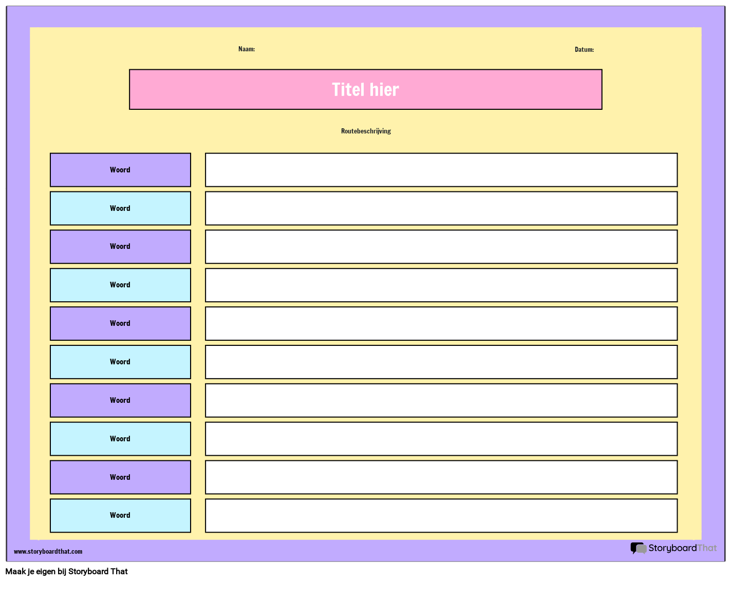 Geef de Betekenis van het Woord Activiteit Storyboard