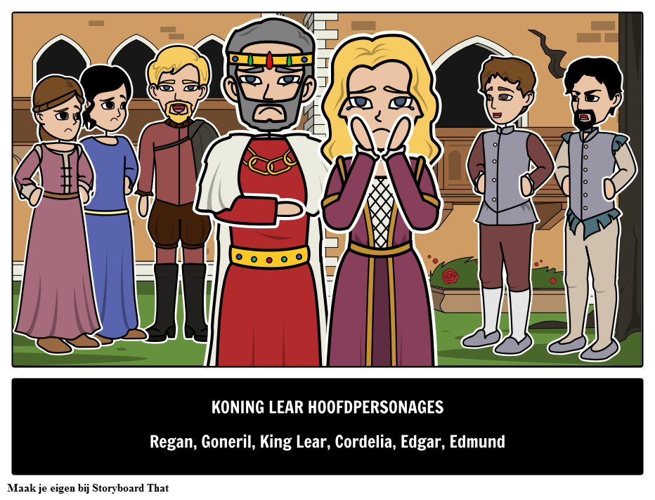 King Lear Hoofdpersonen Storyboard by nl-examples