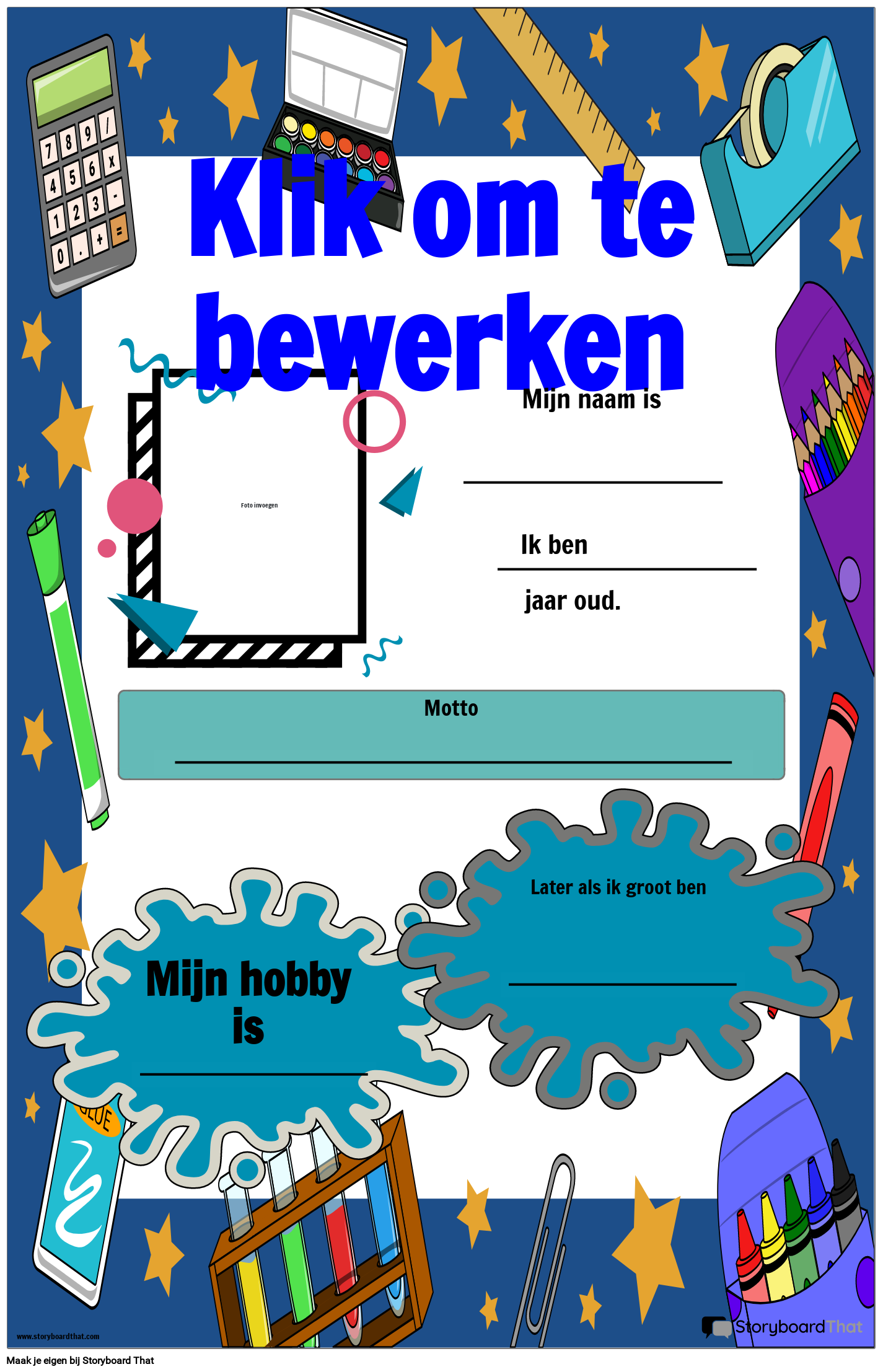 Klaslokaal Levert Ontwerp van Ster van de Week-poster