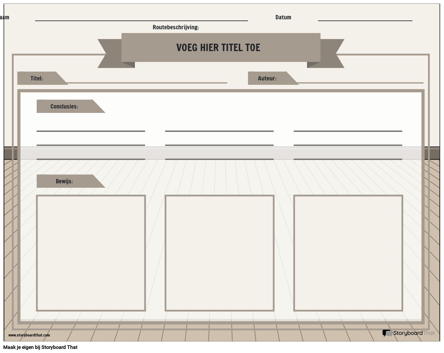 Over Karakters - Werkblad Conclusies Tekenen Storyboard