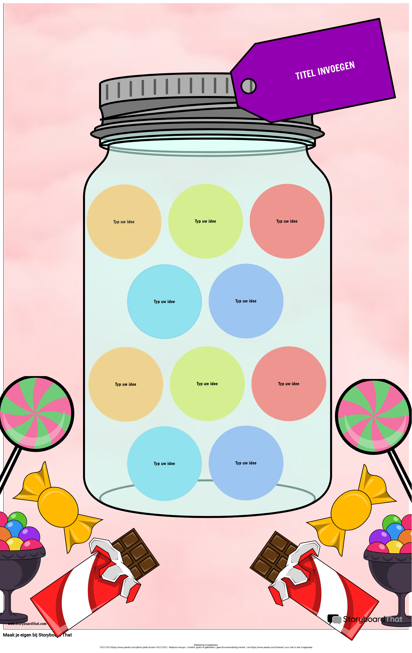 Pot met Ideeën Sjabloon Storyboard por nlexamples