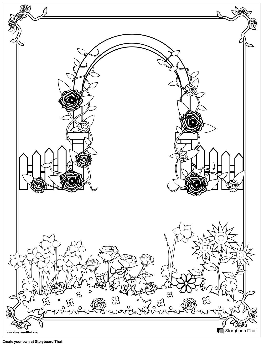 Tijdschriftomslagsjabloon 2 Zwartwit Rose Trellis