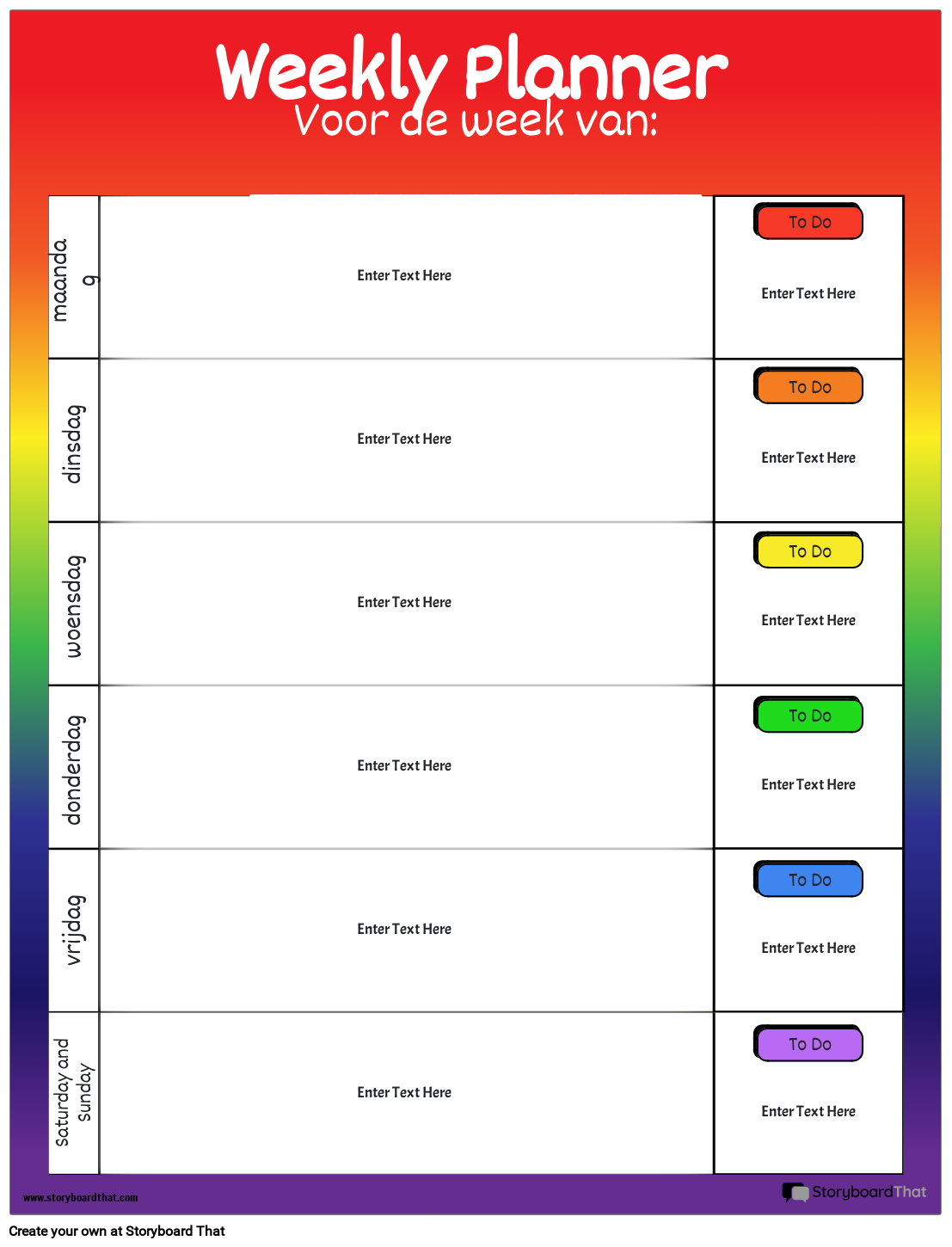 Weekplanner 2 Storyboard por nl-examples