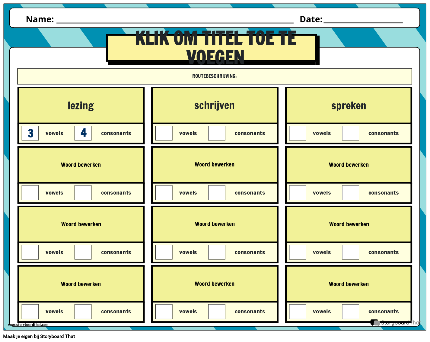 Werkblad Klinkers En Medeklinkers Tellen Storyboard