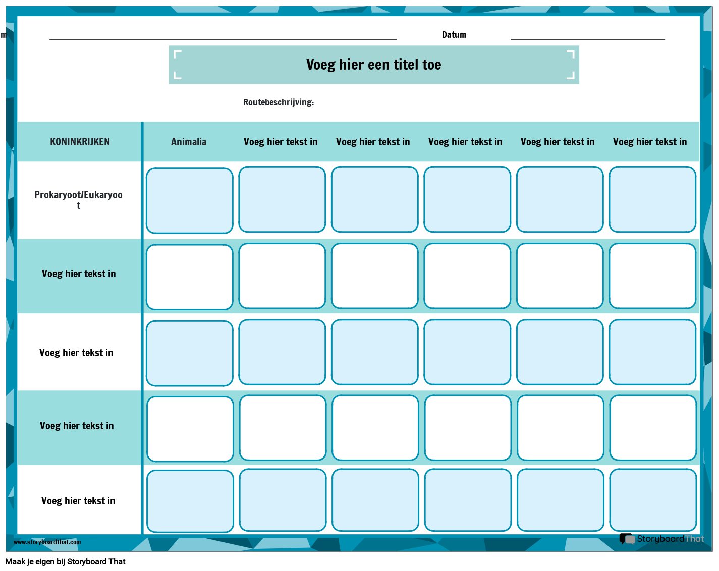 Zes Koninkrijken van het Leven en het Classificatiewerkblad