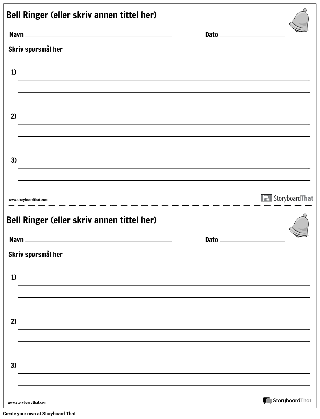 Bell ringers korte svar storyboard por no examples