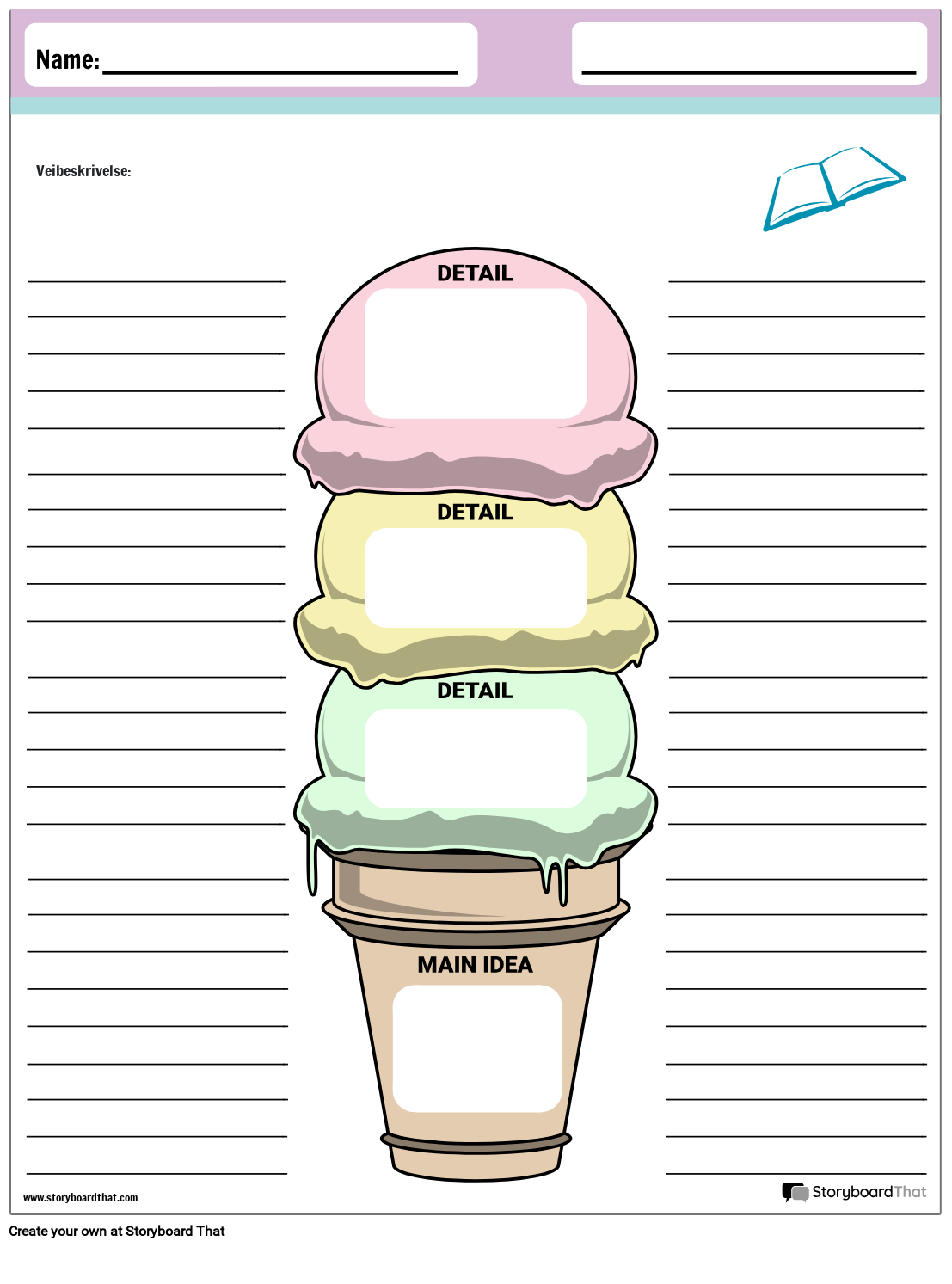 Graphic organizer ice cream no examples