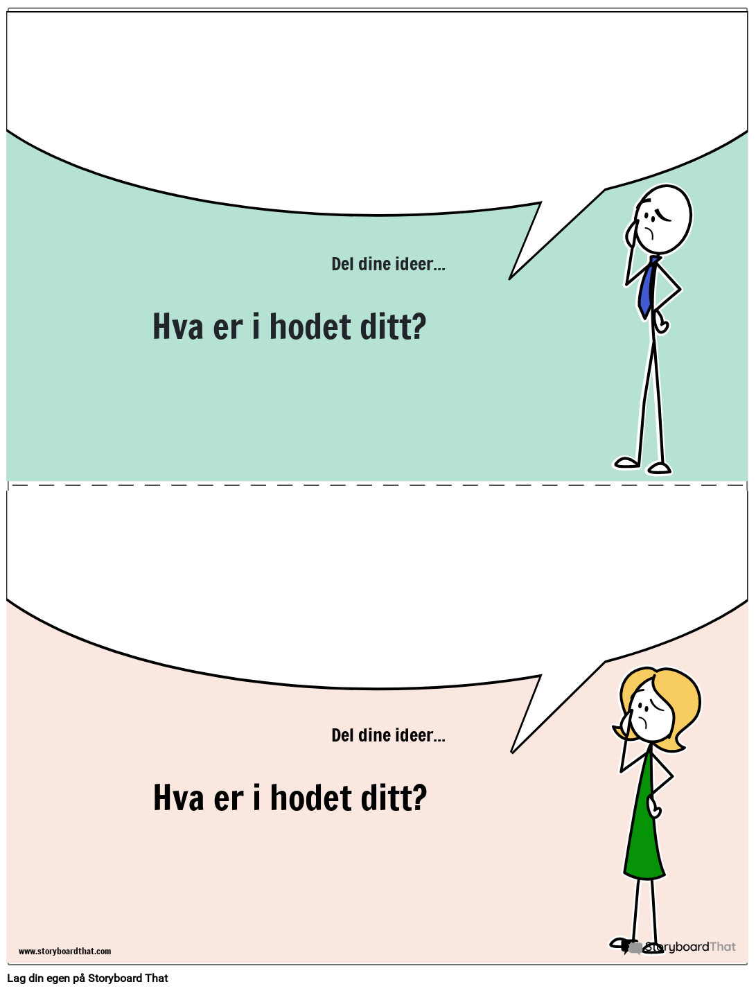Hva er i hodet ditt Forslag Storyboard por noexamples