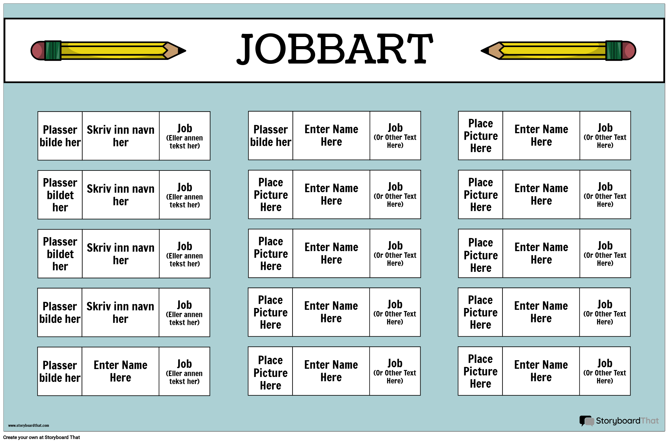 Job Chart Poster Storyboard por no-examples