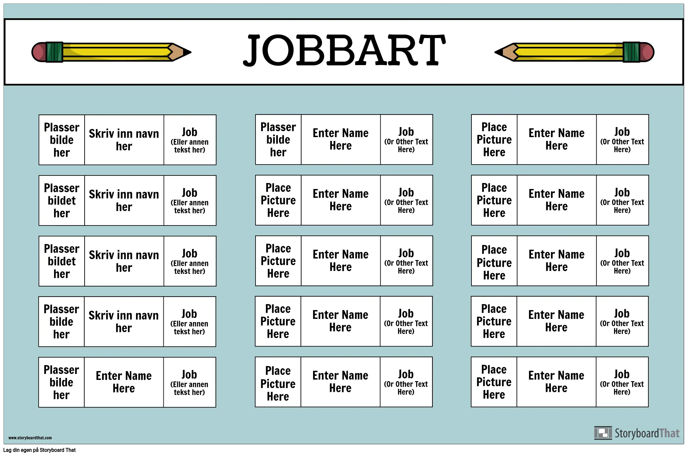 Job Chart Poster