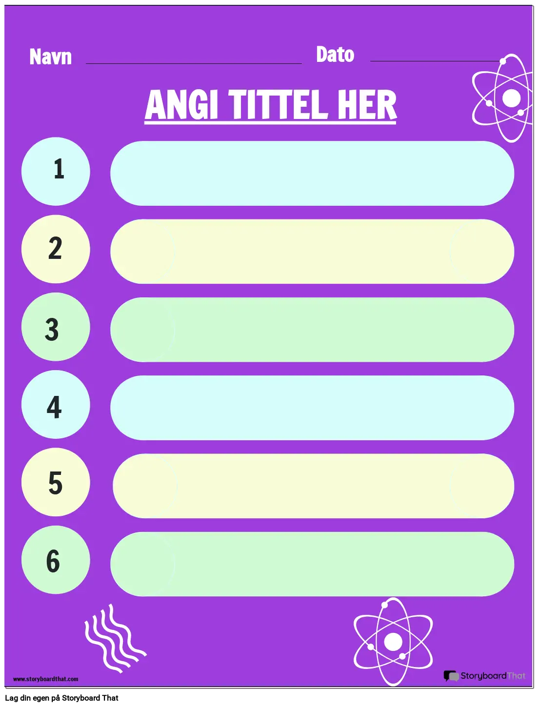 Lagliste-arbeidsark for læringsaktiviteter