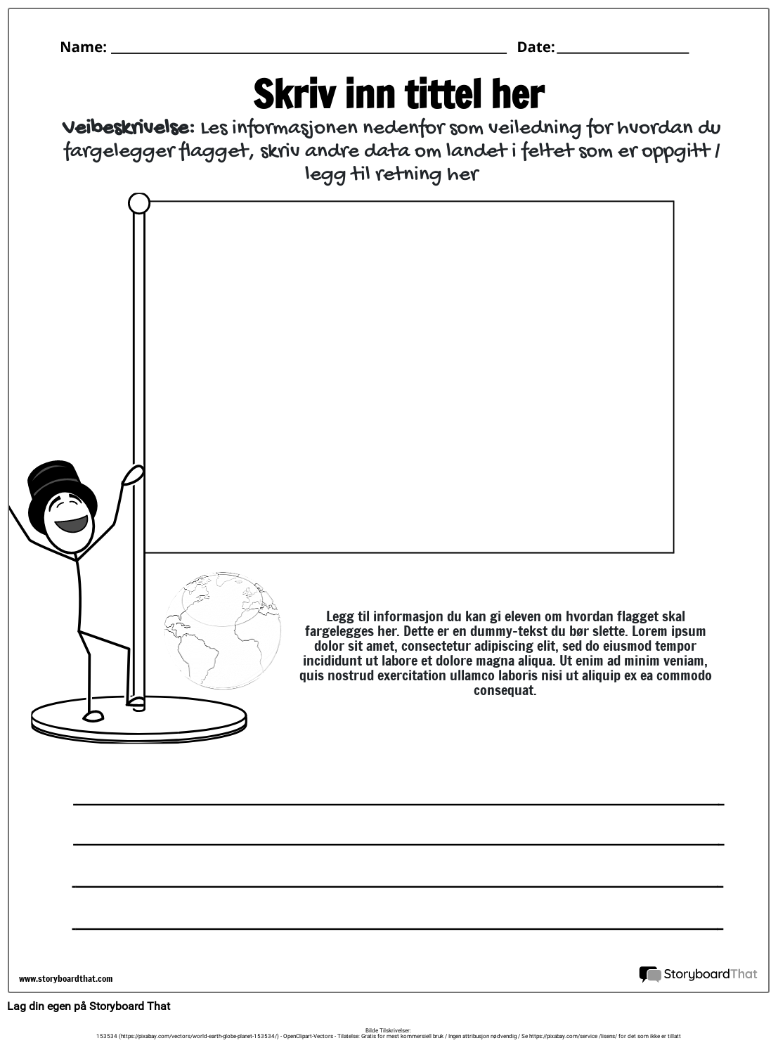 Landflagginformasjonsmal Storyboard par noexamples