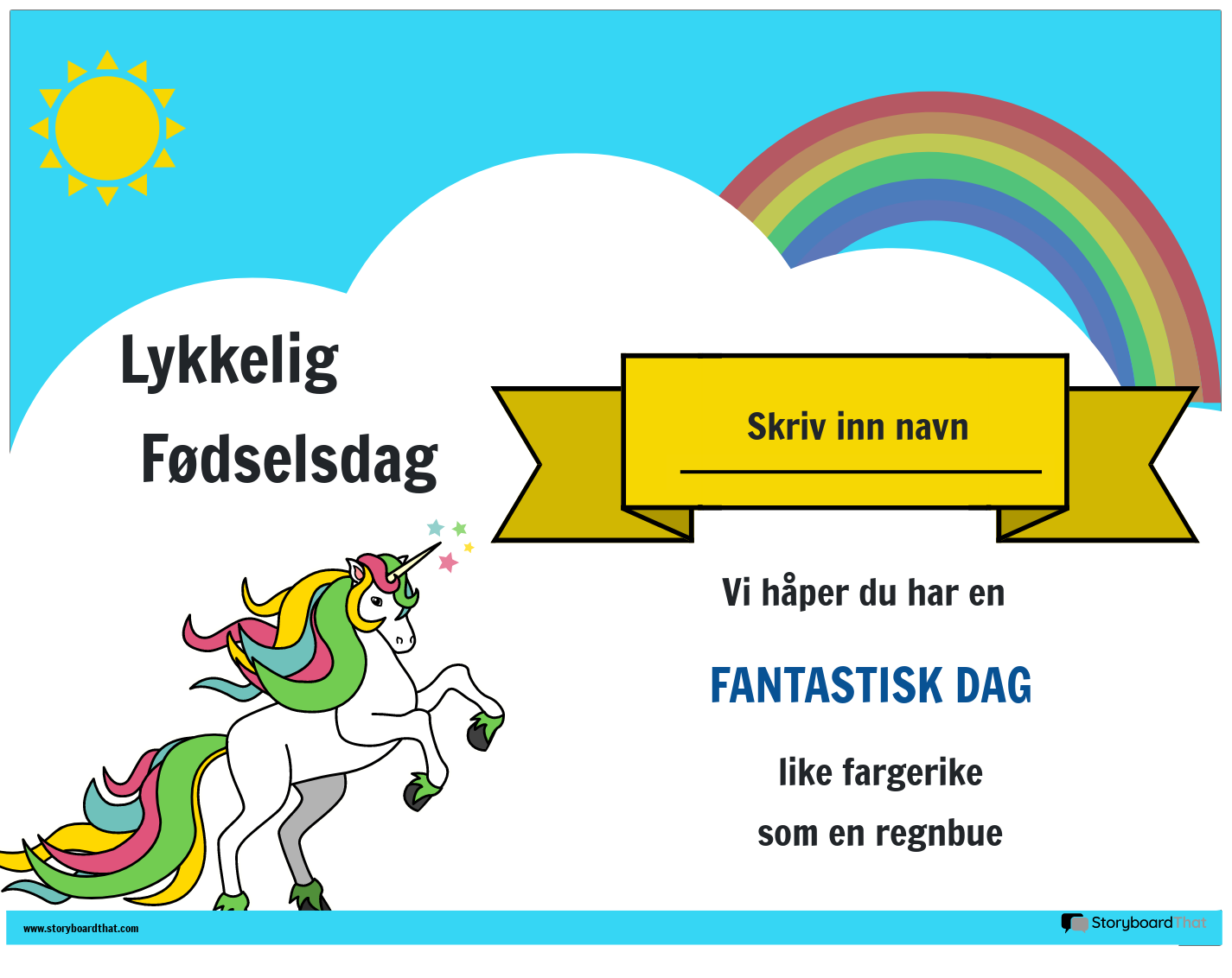 Morsomt bursdagsbevis Storyboard por no-examples