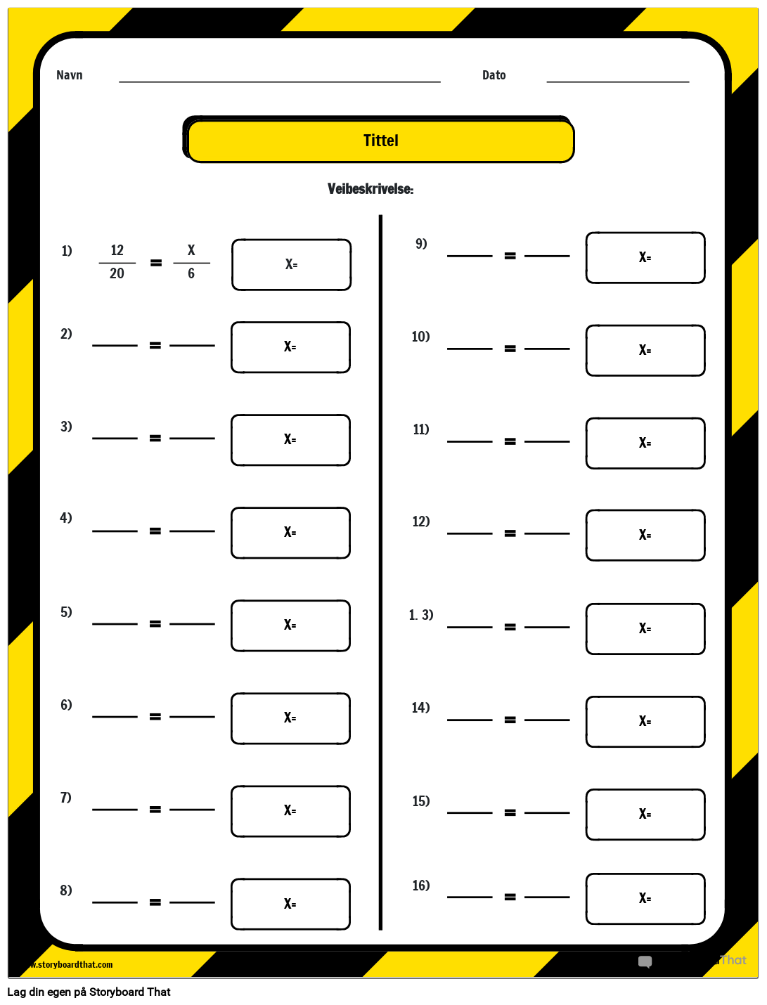 Proporsjonsark Storyboard By No examples