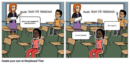 PSA Comic - Test - offentlig kunngjøringsskole