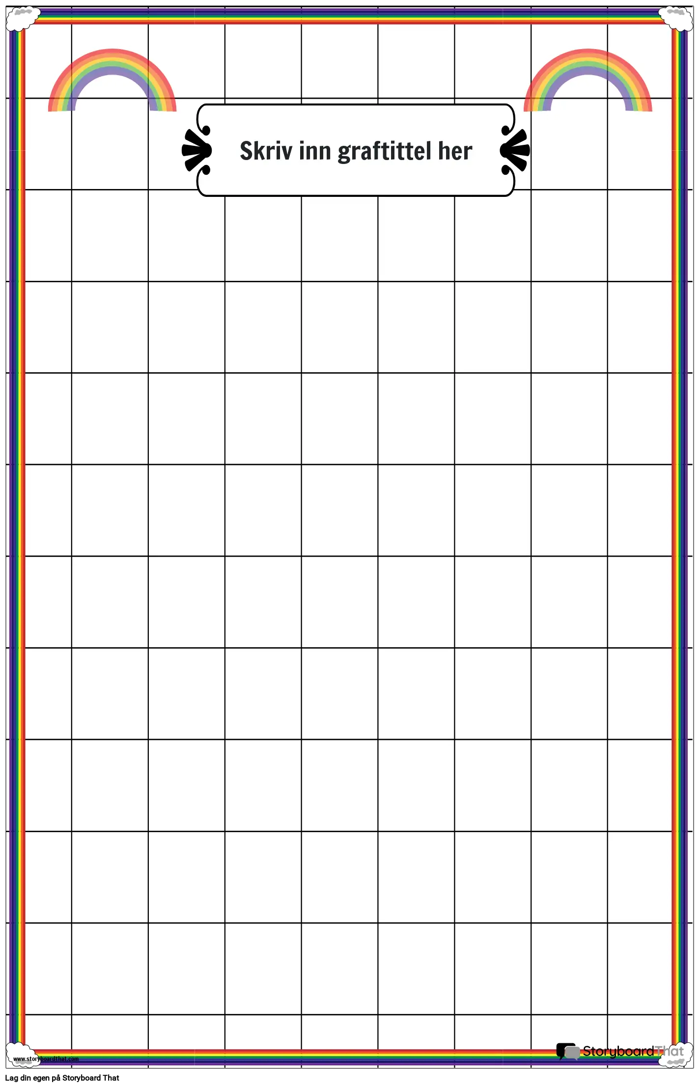 Rainbow-tema Graph Paper-plakat