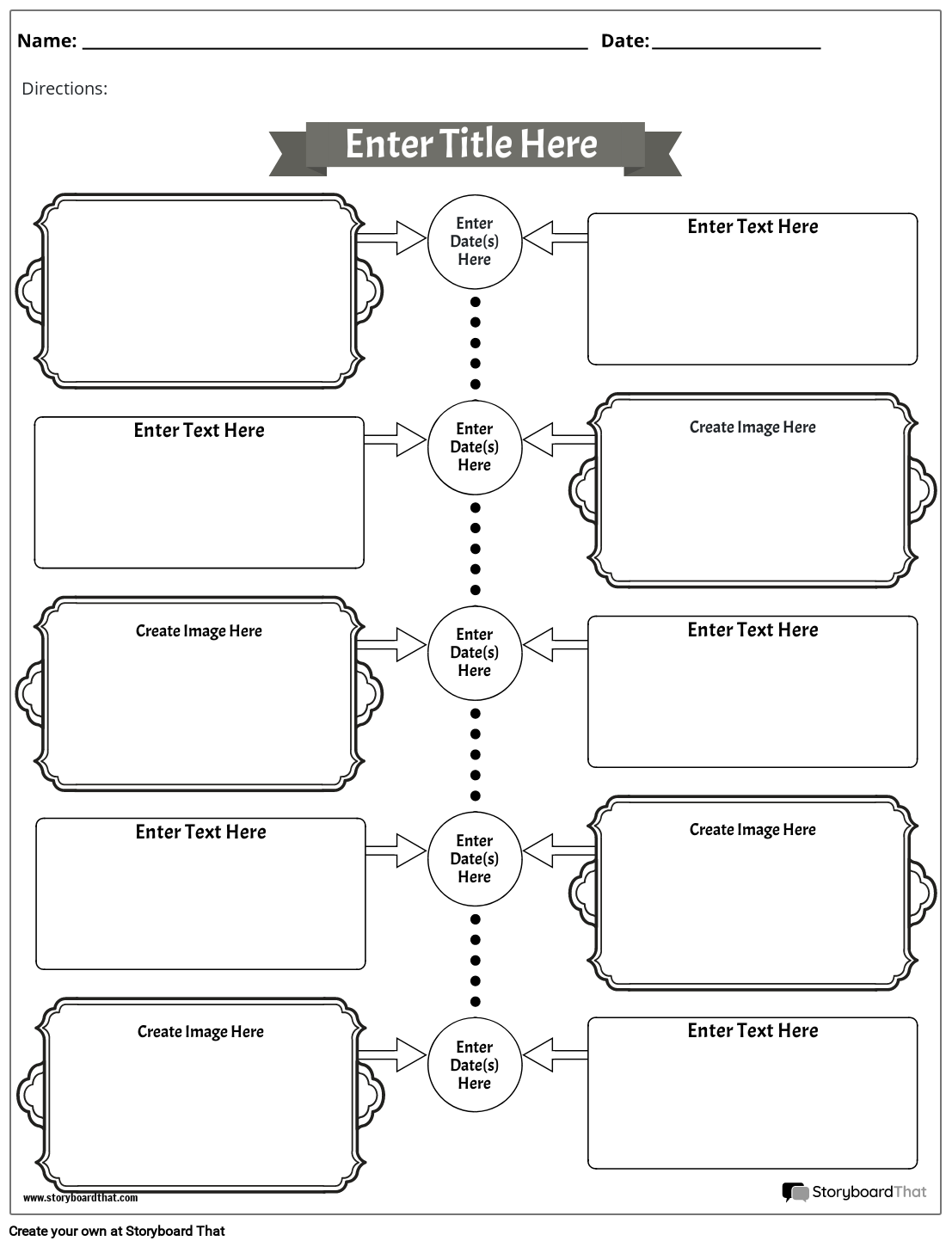 Samfunnsfag Timeline Worksheet Portrait