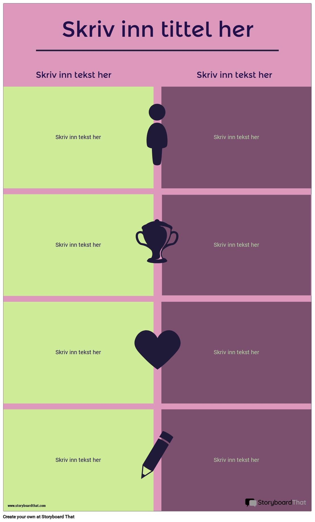 Sammenligning Infografisk mal Storyboard por no-examples