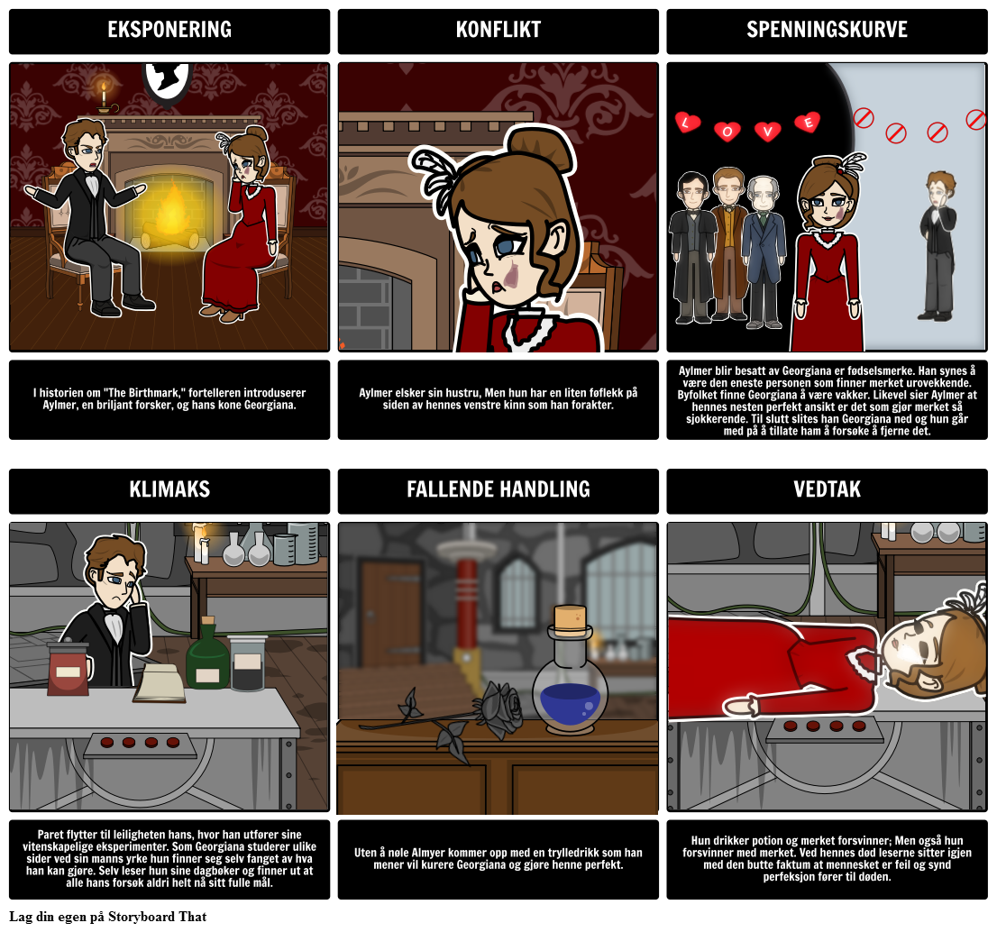 The Birthmark Plot Diagram Eksempel Storyboard