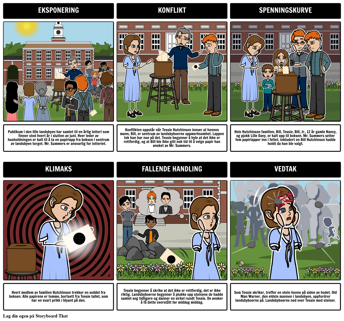 The Lottery Plot Diagram Eksempel Storyboard Por No Examples