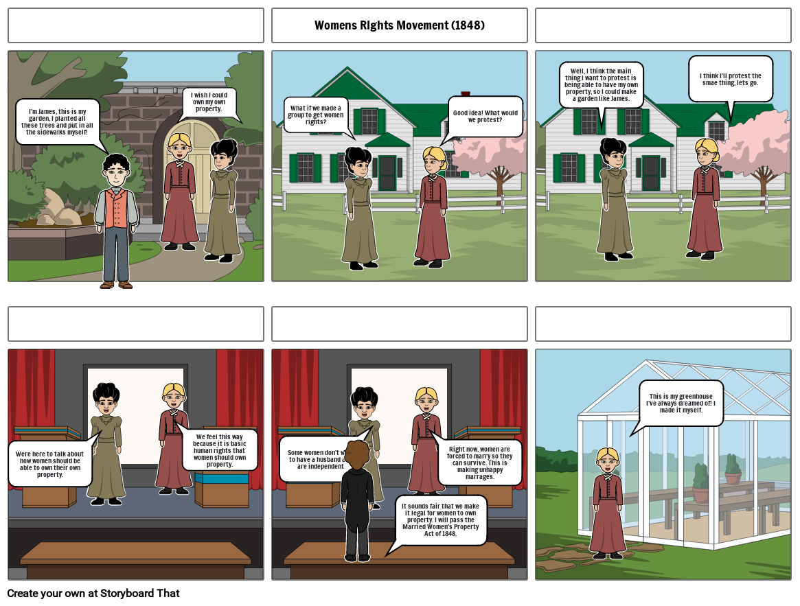 Women's Rights Movement Storyboard by noraisawesome