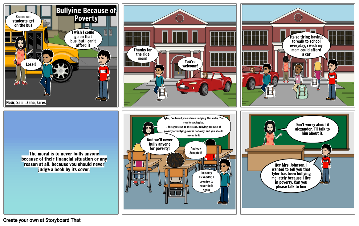 bullying and poverty Storyboard by nour65621