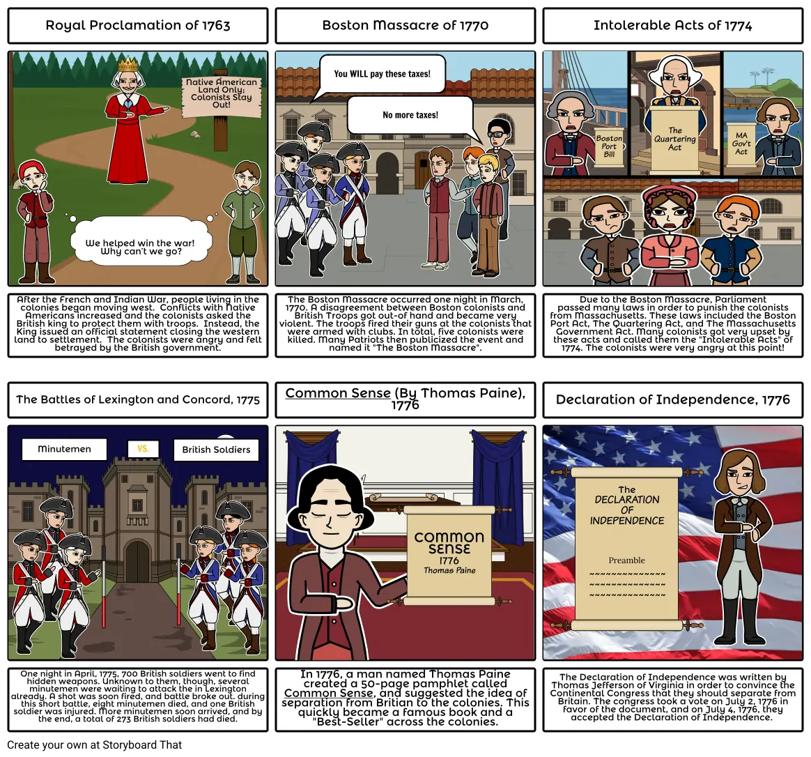 American Revolution Storyboard