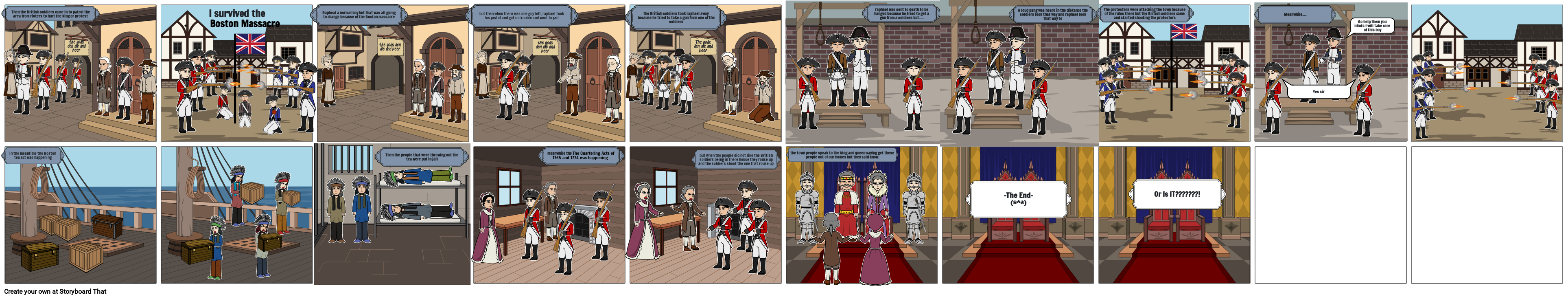 The Boston Massacre project for USA History Storyboard