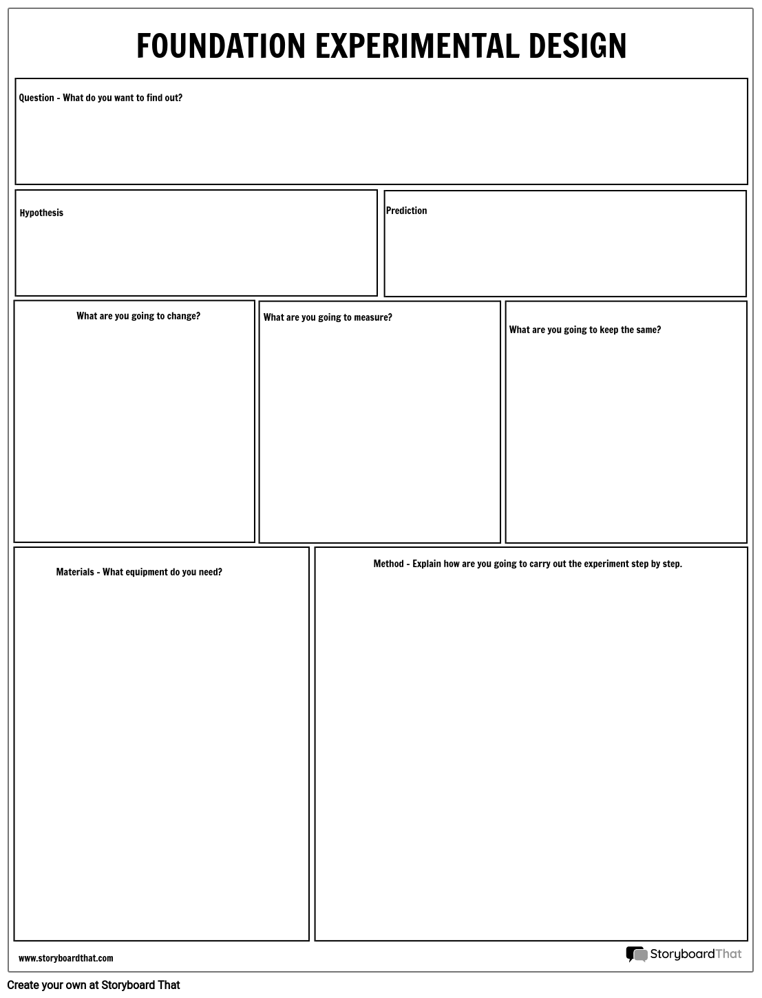 Foundation Experimental Design Sheet - Printer Friendly Pertaining To Designing An Experiment Worksheet