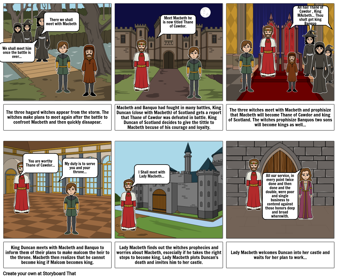 Macbeth Act 1 Scenes 1 6 Storyboard Par Olviapryor