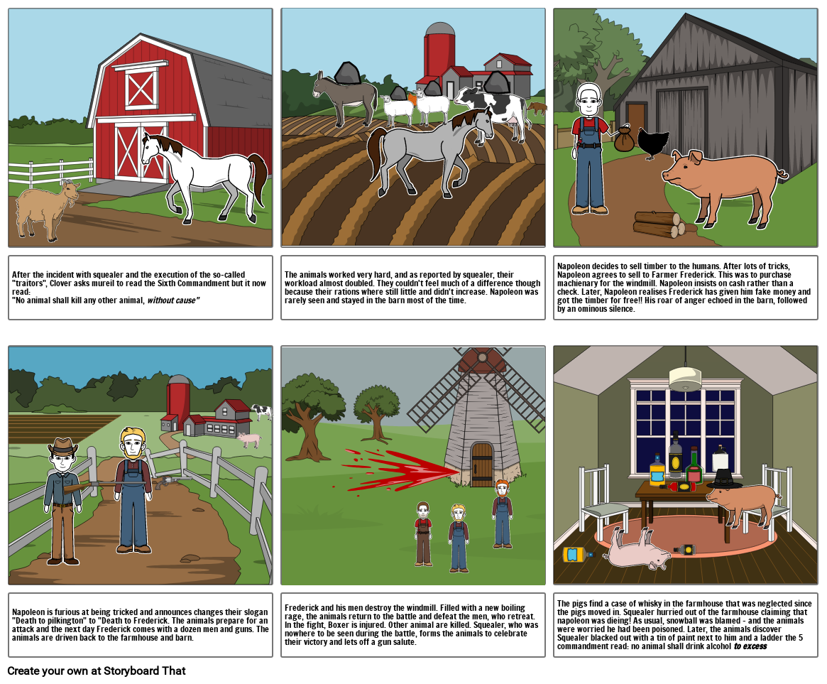 chapter 8 animal farm Storyboard por omaalshur