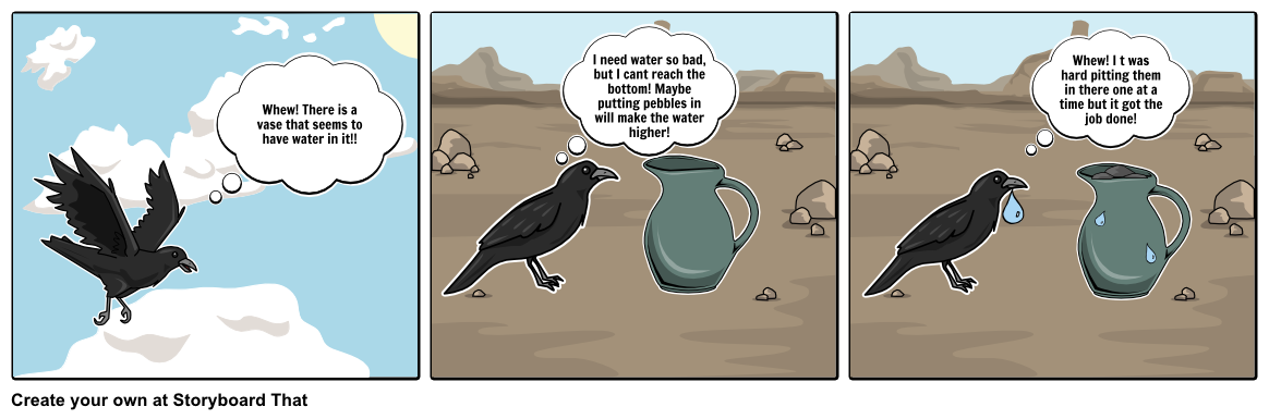 The Crow and the Pitcher Storyboard by oterolorenzo