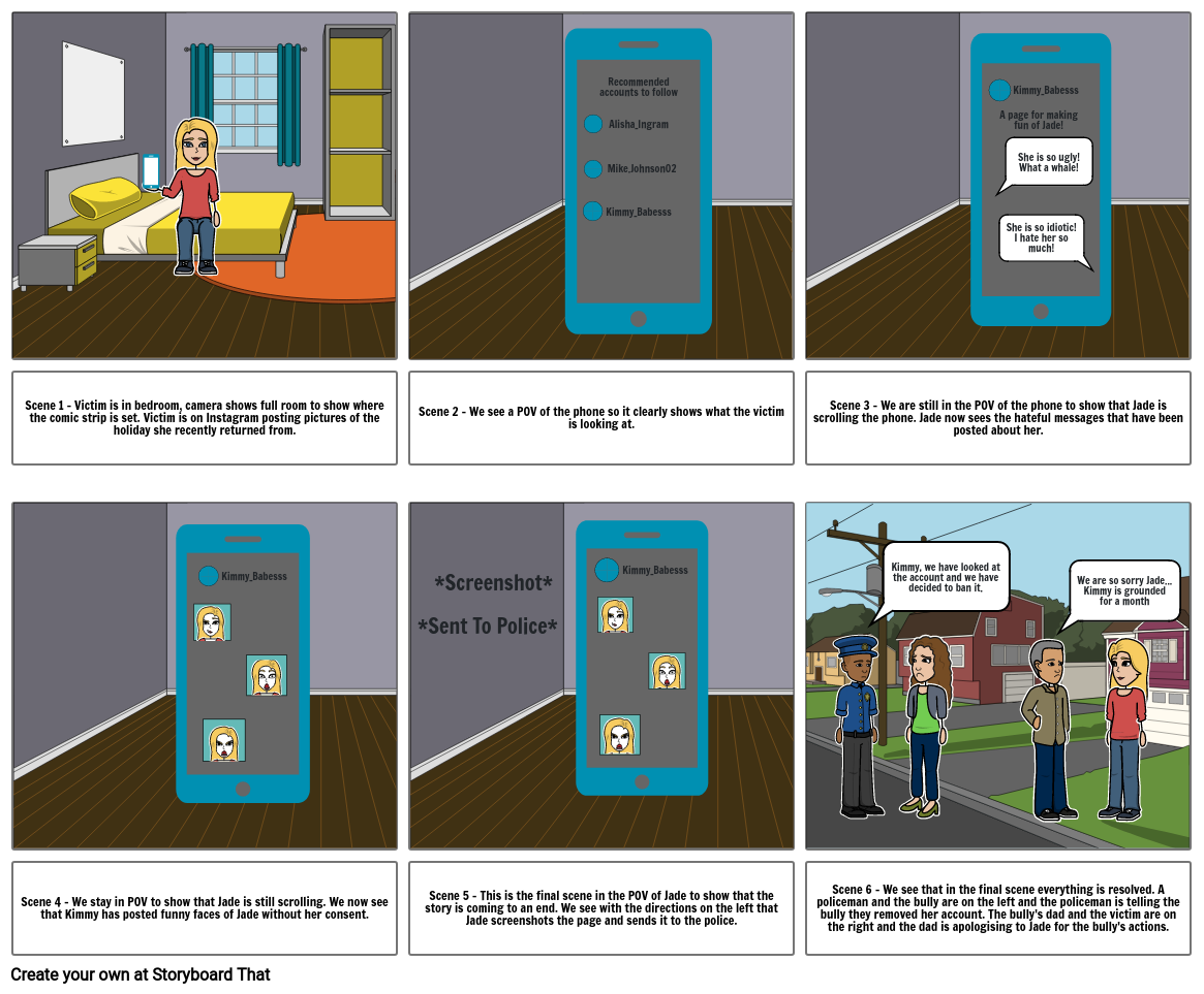 Cyber-Bullying Comic Storyboard by owenellis15