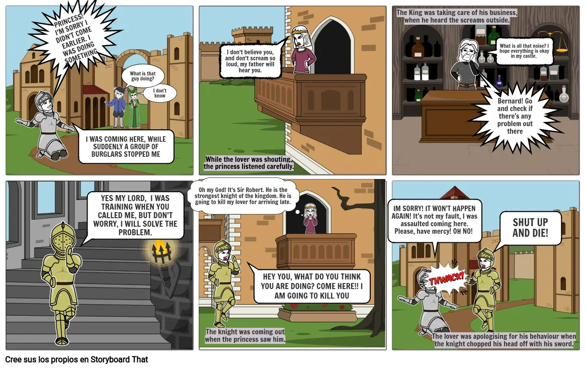 Medieval story comic Раскадровка по pabloteacherlol