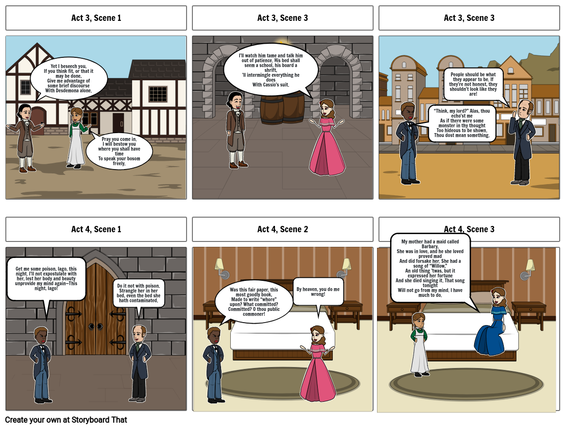 Othello part 2 Storyboard by pb275720