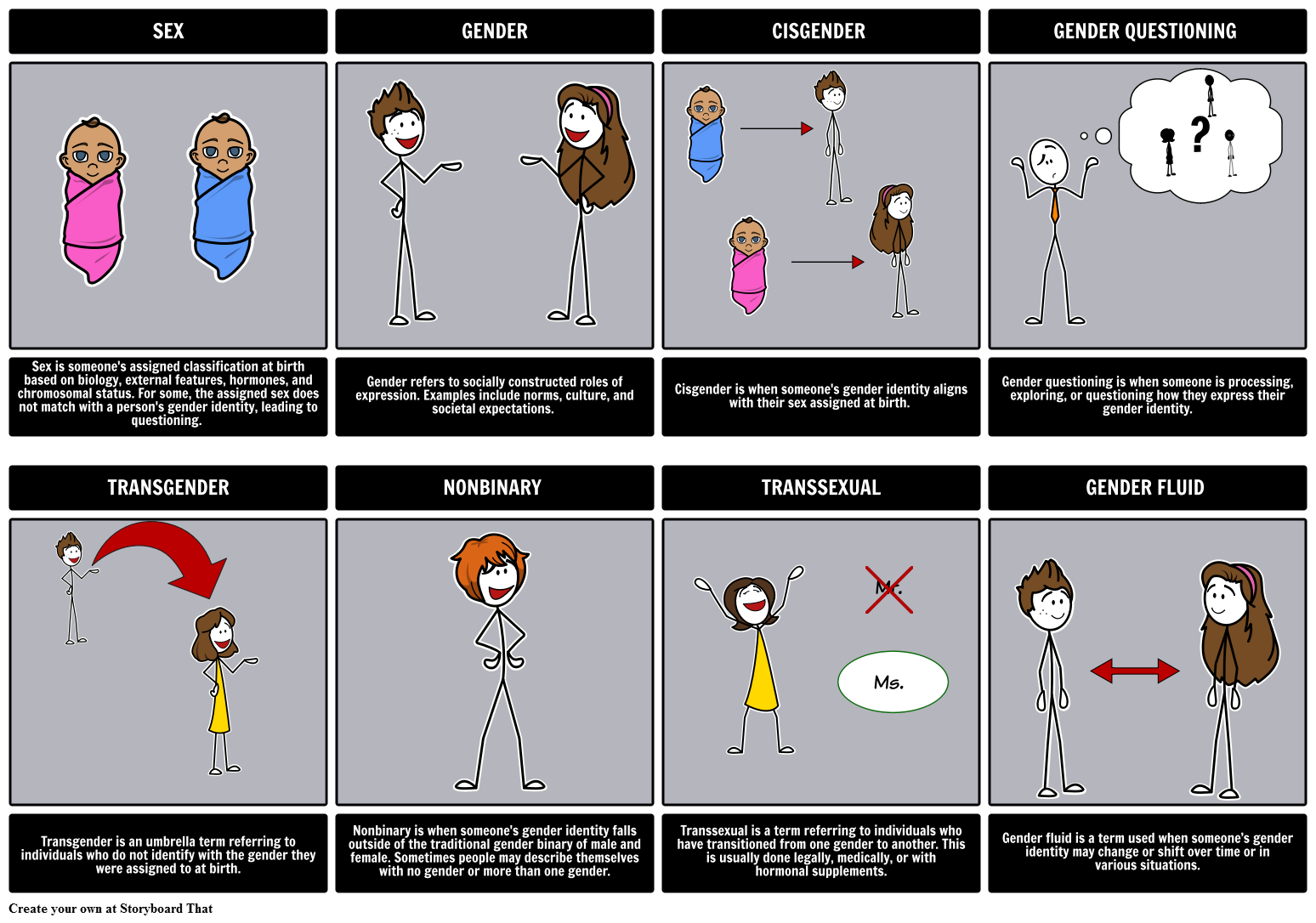 Gender Terminology Storyboard By Phealey20