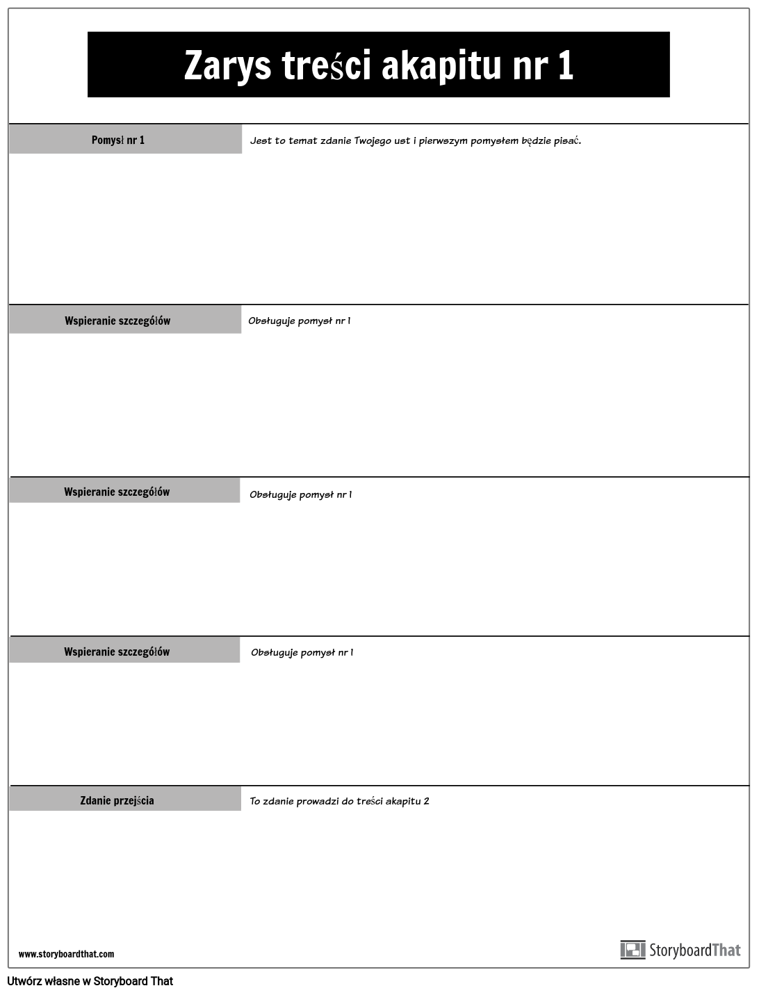 Body Paragraph 1 Outline Storyboard Por Pl examples