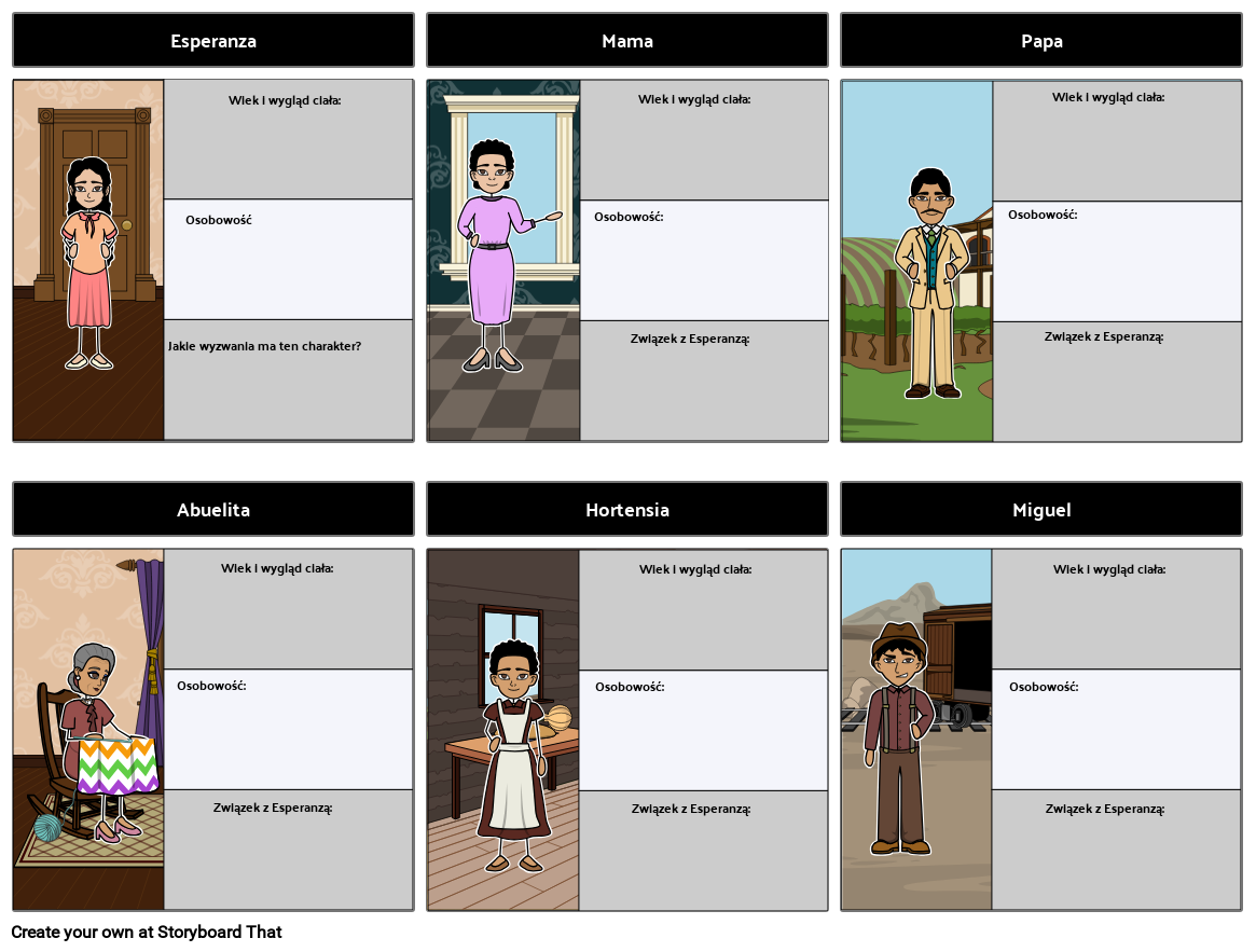 Esperanza Rising Przyk ad Analizy Postaci Storyboard