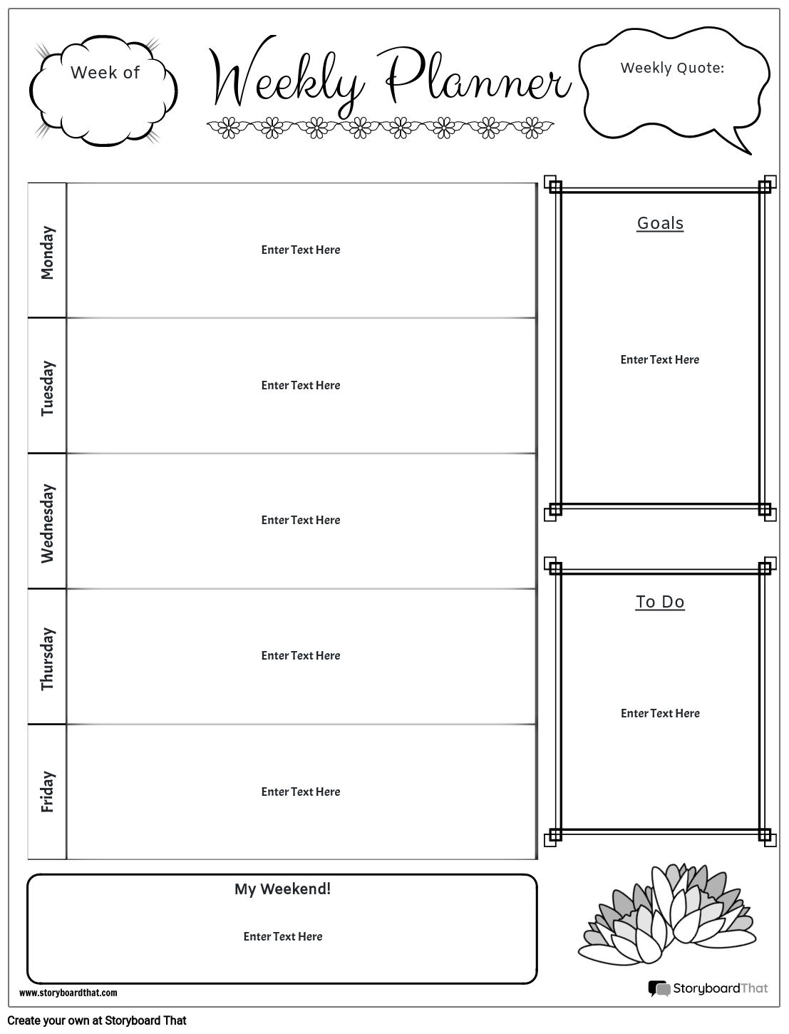 Planer Tygodniowy BW Storyboard Von Pl Examples