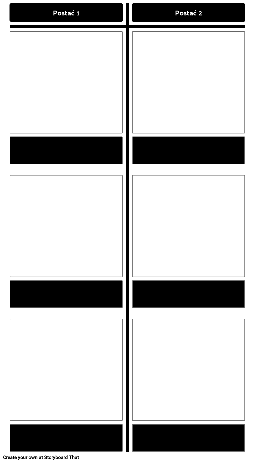 Porównanie Postaci - T-Chart Storyboard par pl-examples