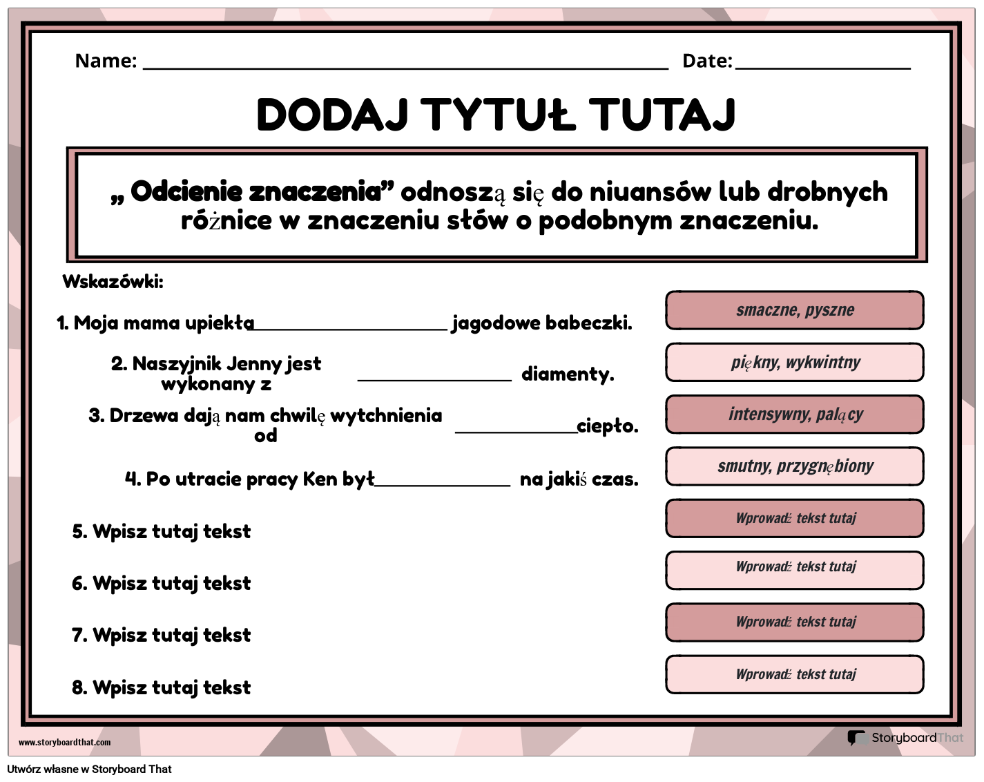 Sprawdzian Uzupelnianie Zdan Klasa 2