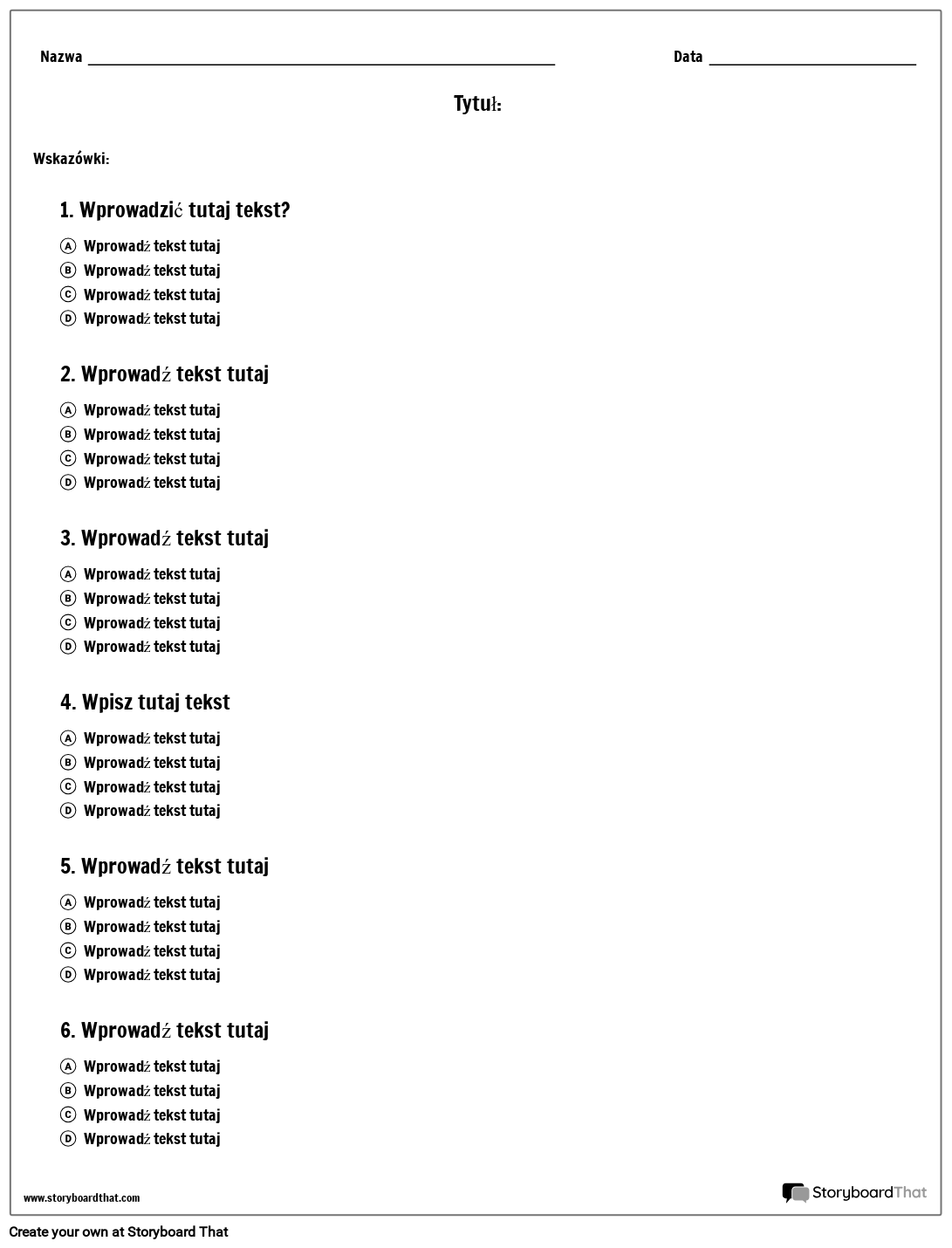 Wielokrotny Wybór — Jedna Kolumna