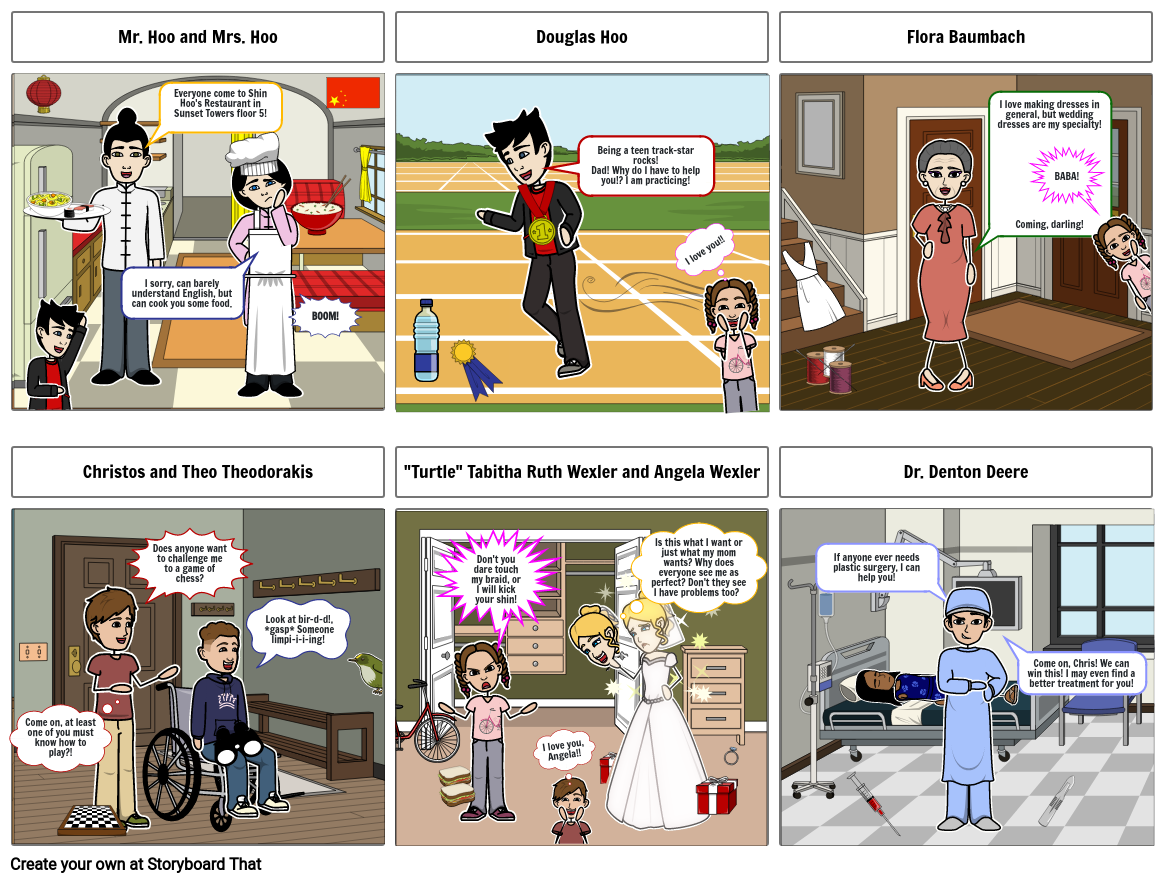 The Westing Game Characters Storyboard by pm300534
