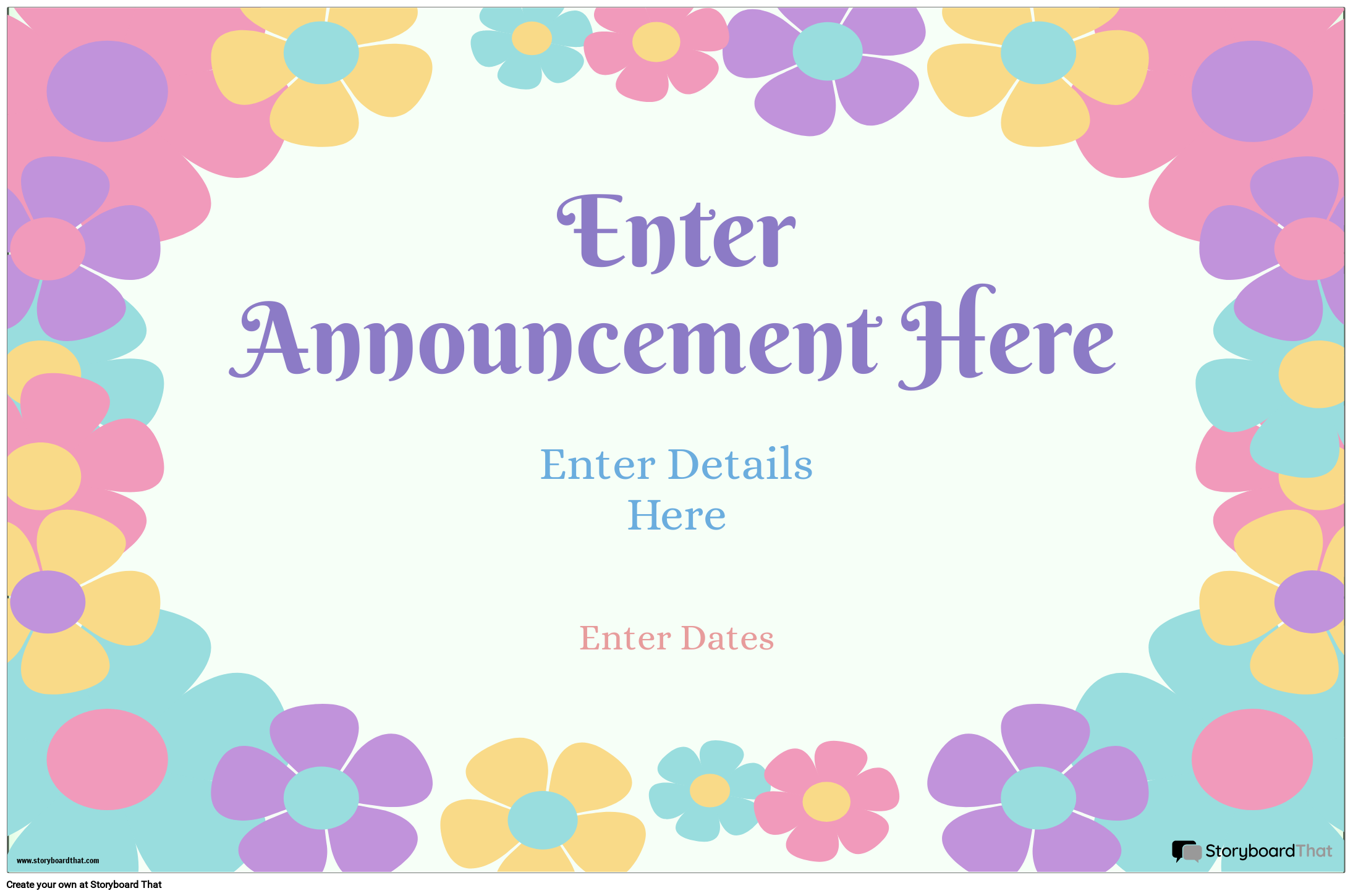 Announcement Poster Landscape Storyboard by postertemplates